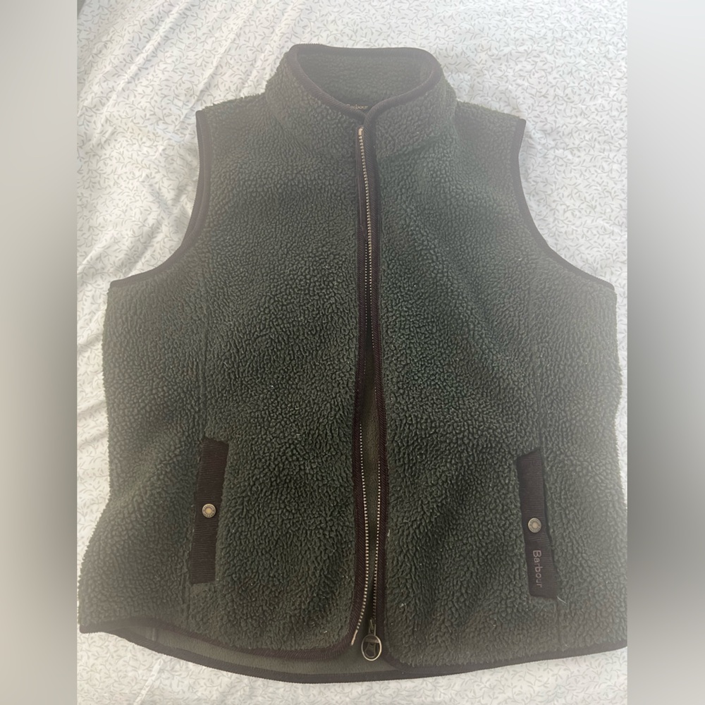 Barbour Olive Fleece Vest